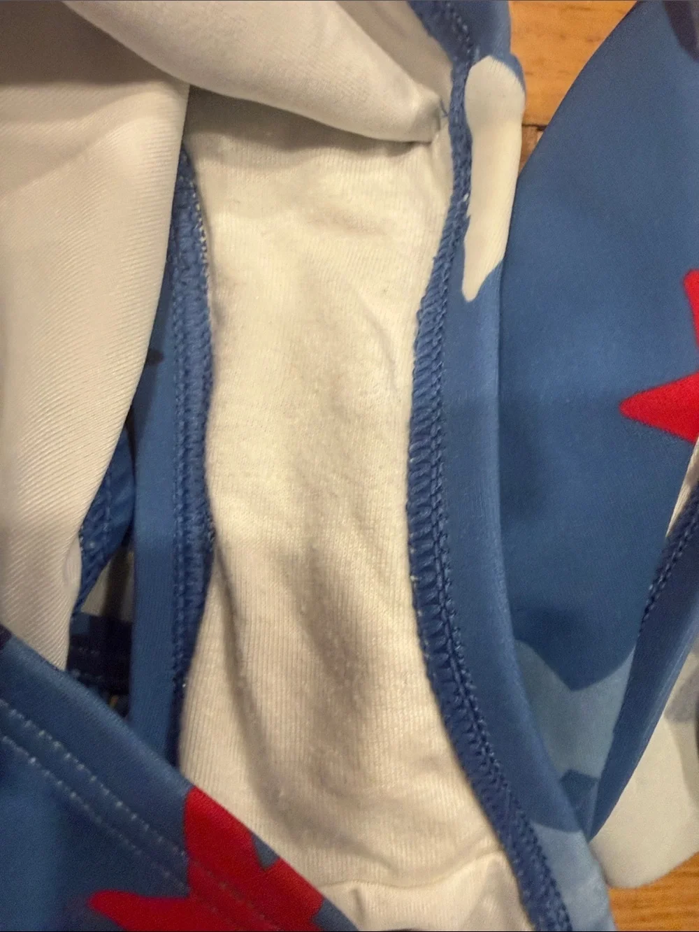 Hanna Anderson one piece patriotic star and ruffles straps size 8 .